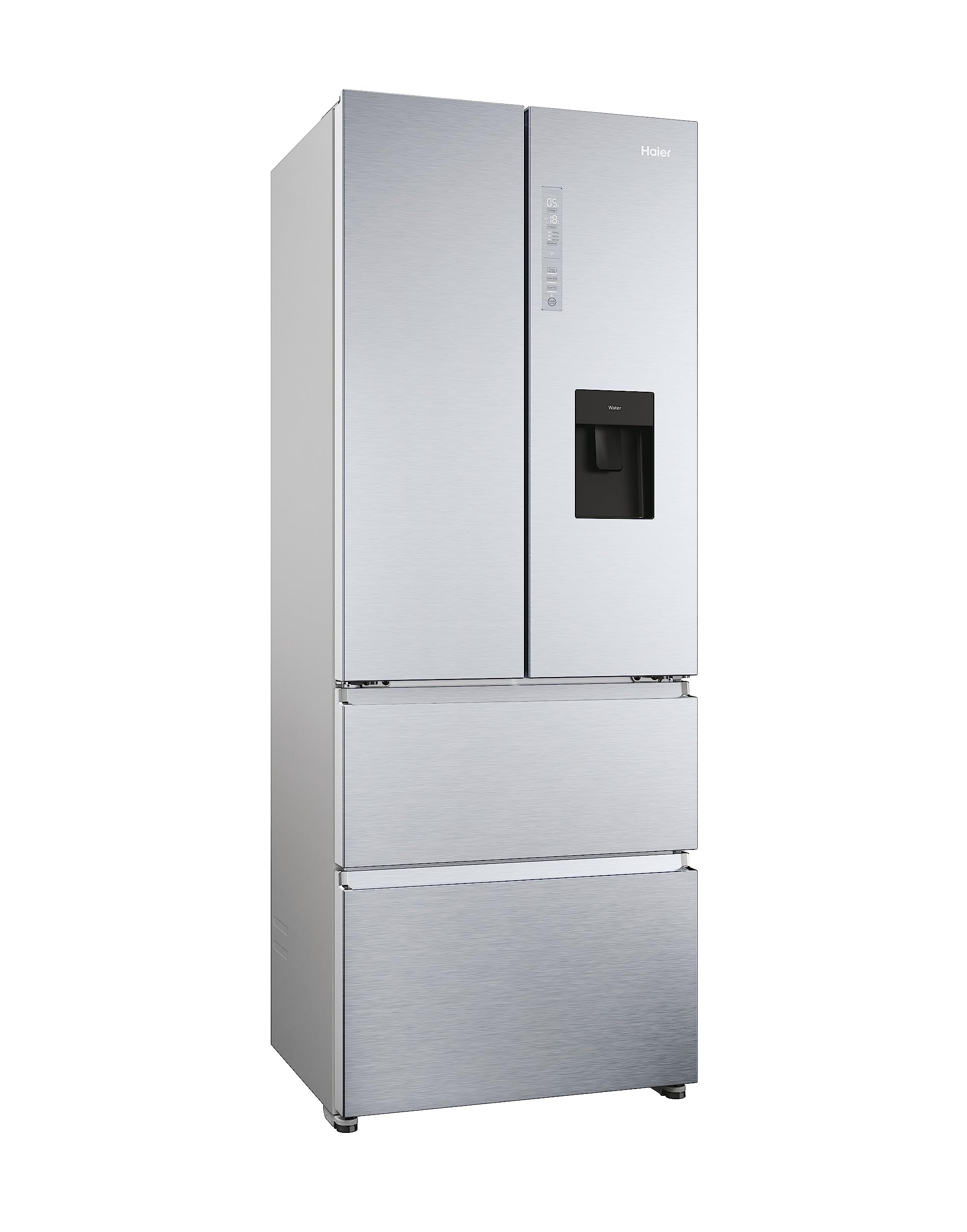 Haier French Door HFR5719EWMG Réfrigérateur/Congélateur/Total No Frost/Easy Access Tiroirs de congélation économise jusqu'à 30% d'énergie / 70 cm de large/MyZonePlus Distributeur d'eau avec