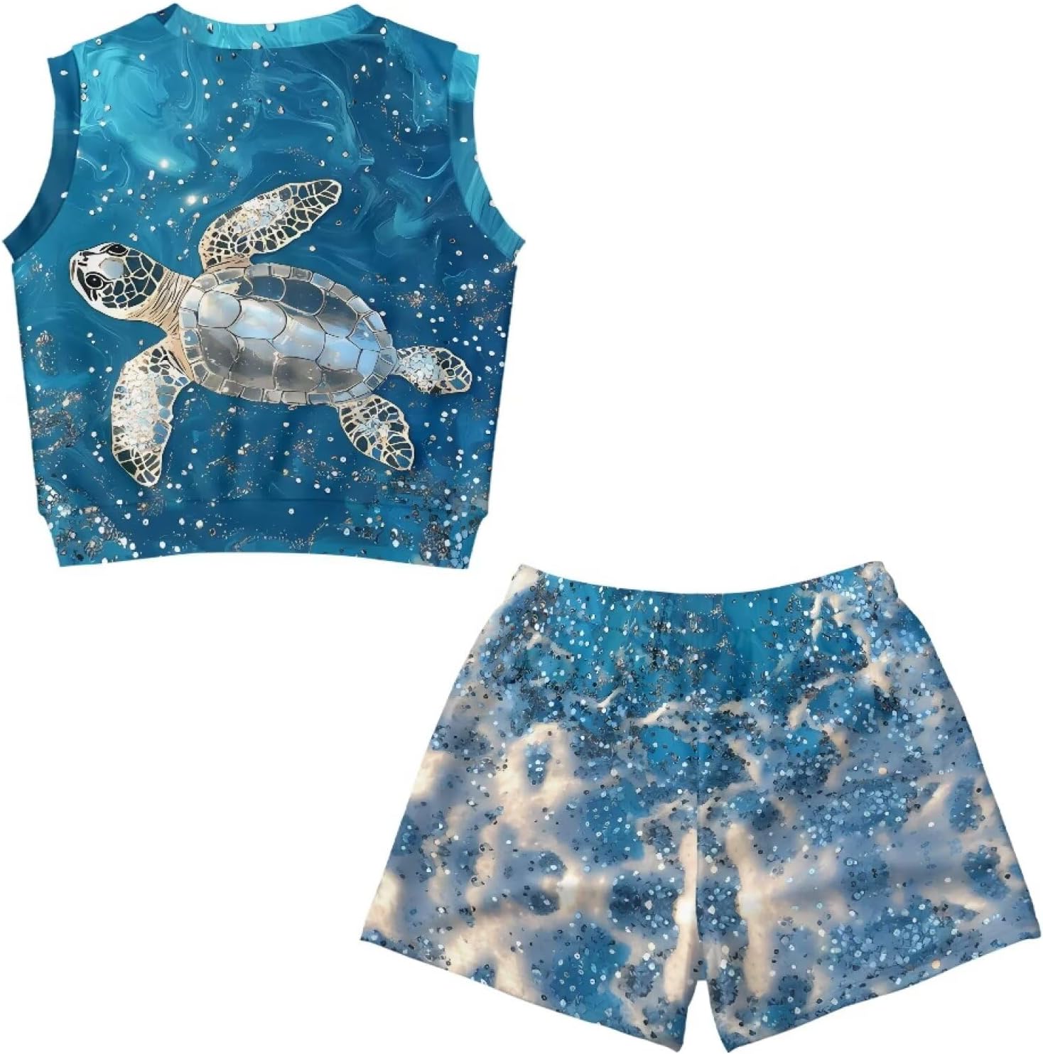 Girls Sleeveless Tank Top and Shorts Set Kids Summer Crop 2 Piece Golf Tennis Outfits with Pocket Size 5-14