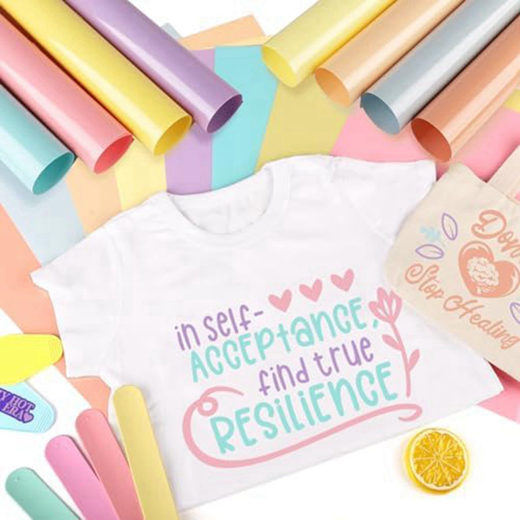 Nimooro Ensemble de Vinyles de Transfert Thermique Bohème en Vinyle Thermocollant Pastel HTV Bundle Ensemble de Vinyles HTV pour T-Shirts, Vêtements, Facile à Couper et à Désherber