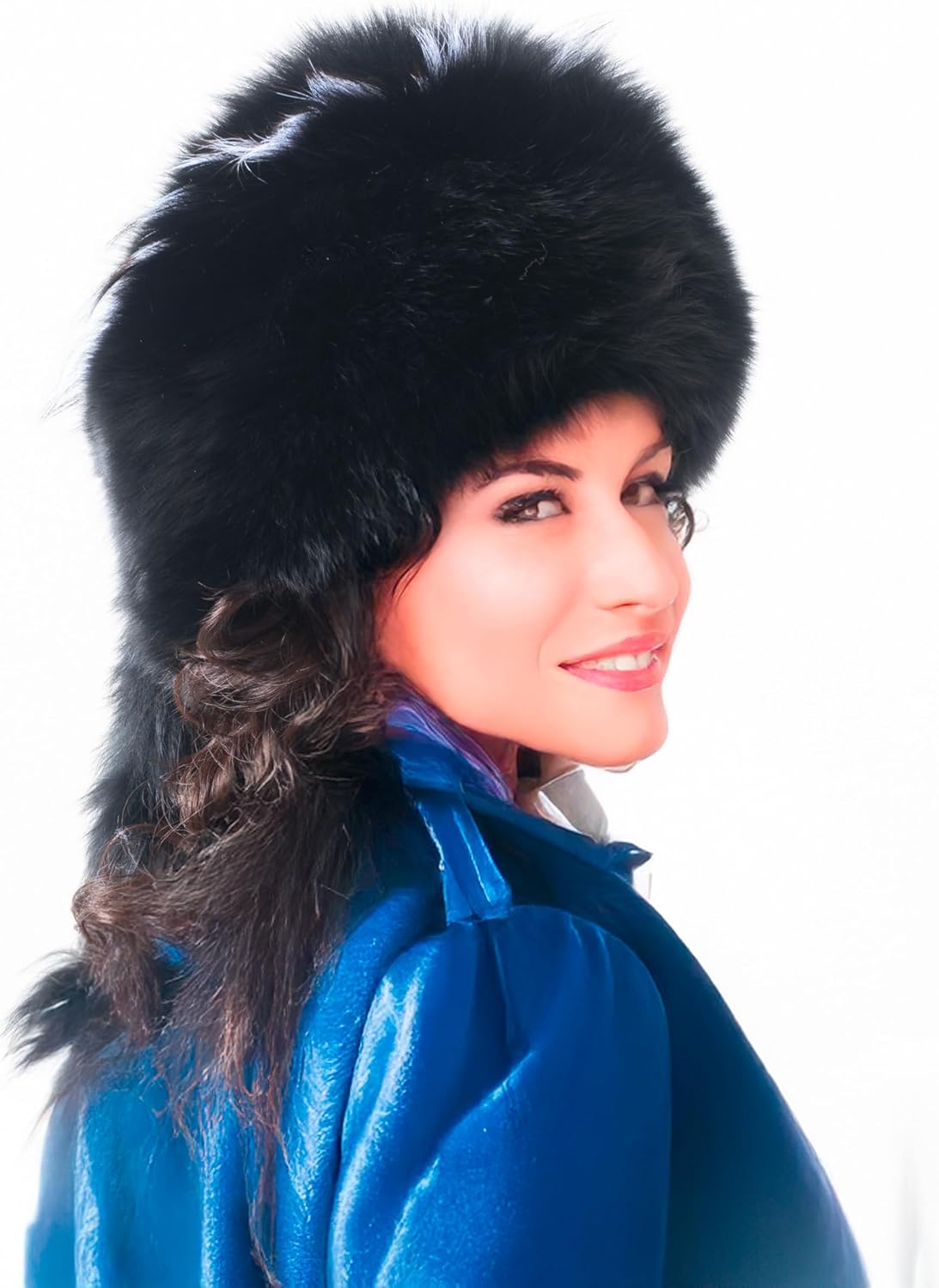 Genuine Fur Russian Ushanka Hat & Rabbit Fur Headband Bundle – Unisex Cossack Cap and Plush Convertible Neck Warmer Winter Set