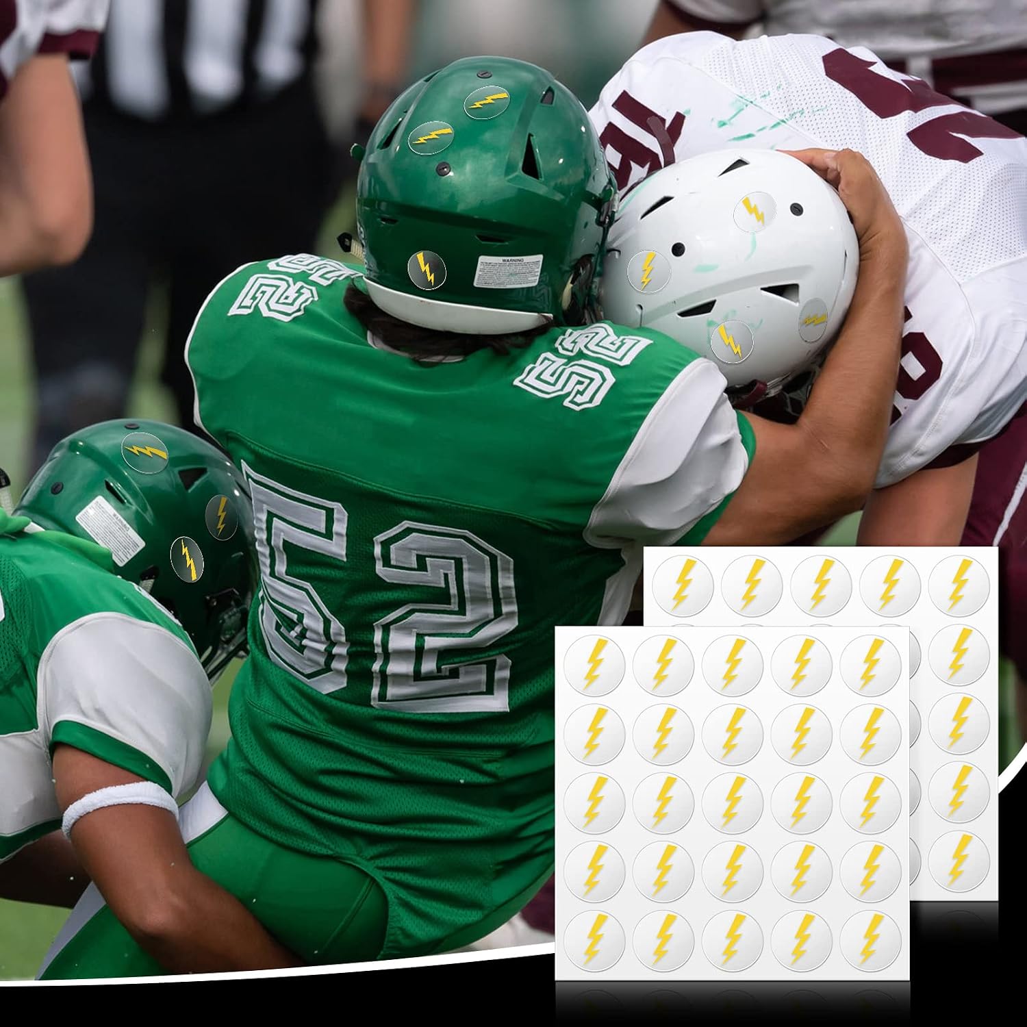 Teling 200 Pcs Lightning Bolt Helmet Stickers Baseball Helmet Stickers 1.1 Inch Baseball Fans Award Sticker Softball Football Sticker Self Adhesive for Hockey Lacrosse Auto Wall Scrapbook Sport Party