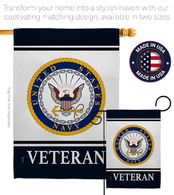 Navy Veteran Eagle Flag Pole Kit for Outside House Armed Forces Official Military Memorabilia Home Door Poster Cemetery Decorations Veteran Garden Remembrance Memorial Day Gifts Made in USA by US MILITARY - Used condition - Image 7