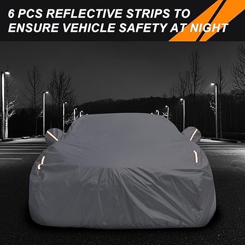 Miniatura 5 de Funda impermeable para automóvil para todo tipo de clima, para exteriores, protección solar, cubierta exterior completa, para sedán, resistente,