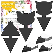 Blooven 30 PCS Fruit Fly Traps Black, Double-sided Fungus Gnat Sticky Catcher For Multiple Insects, Plant Fly Control Indoor (30 PCS Black)