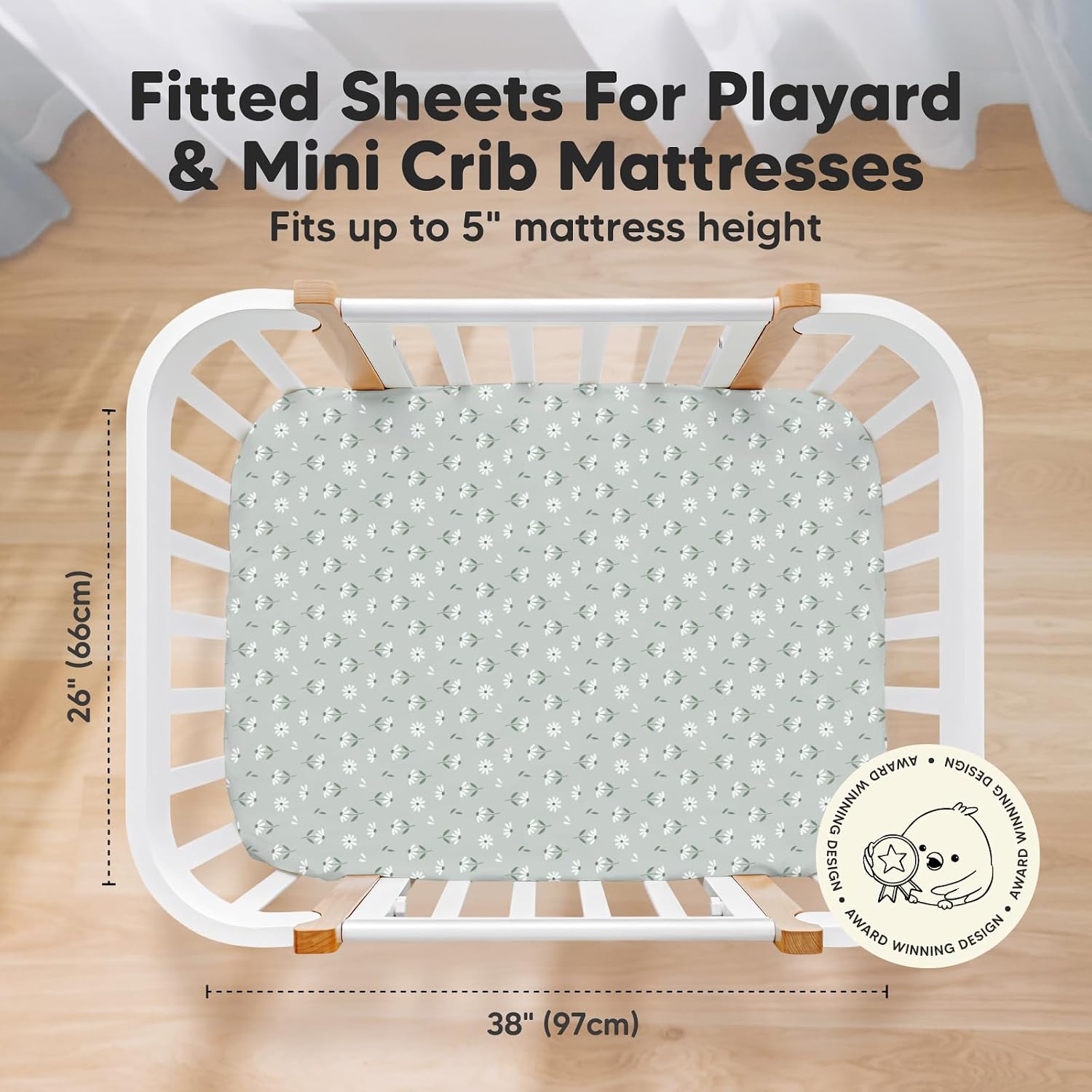 Keababies Pack and Play Sheets Fitted, 2-Pack Mini Crib Sheets and Mini Toddler Pillow with Pillowcase 9X13 - Organic Fitted Crib Sheet for Pack and Play Mattress - Soft Organic Cotton Toddler Pillows