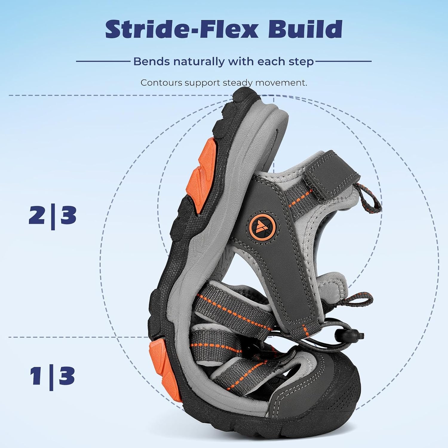Mishansha Mens Sandals Closed Toe, Hiking Water Outdoor Athletic Beach Sandals Slip-Resistant with Arch Support