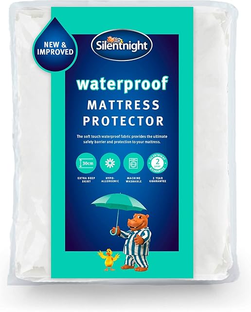 Silentnight New Waterproof Mattress Protector - Luxury Super Soft Pad Protect Your Bed Against Spillages - Hypoallergenic Machine Washable Protectors