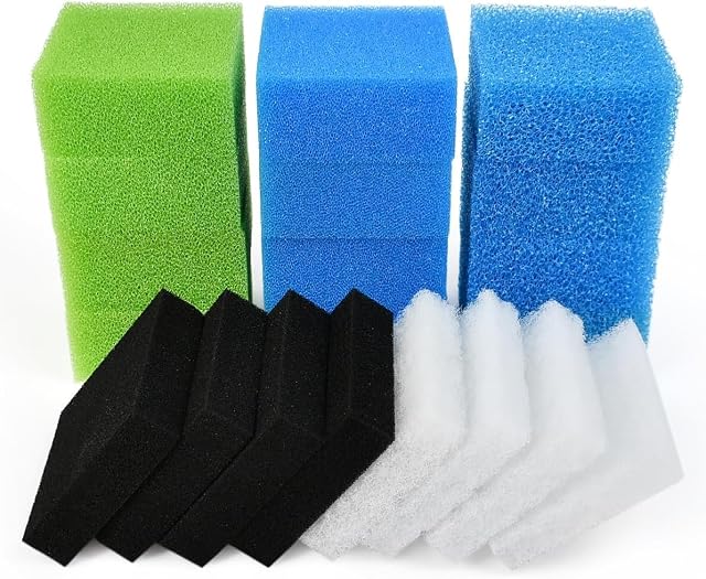 20 Pcs Esponjas Filtrantes para Acuario y Filtro de Esponja Bioquímica Espuma Filtrante Estanque Bloque…