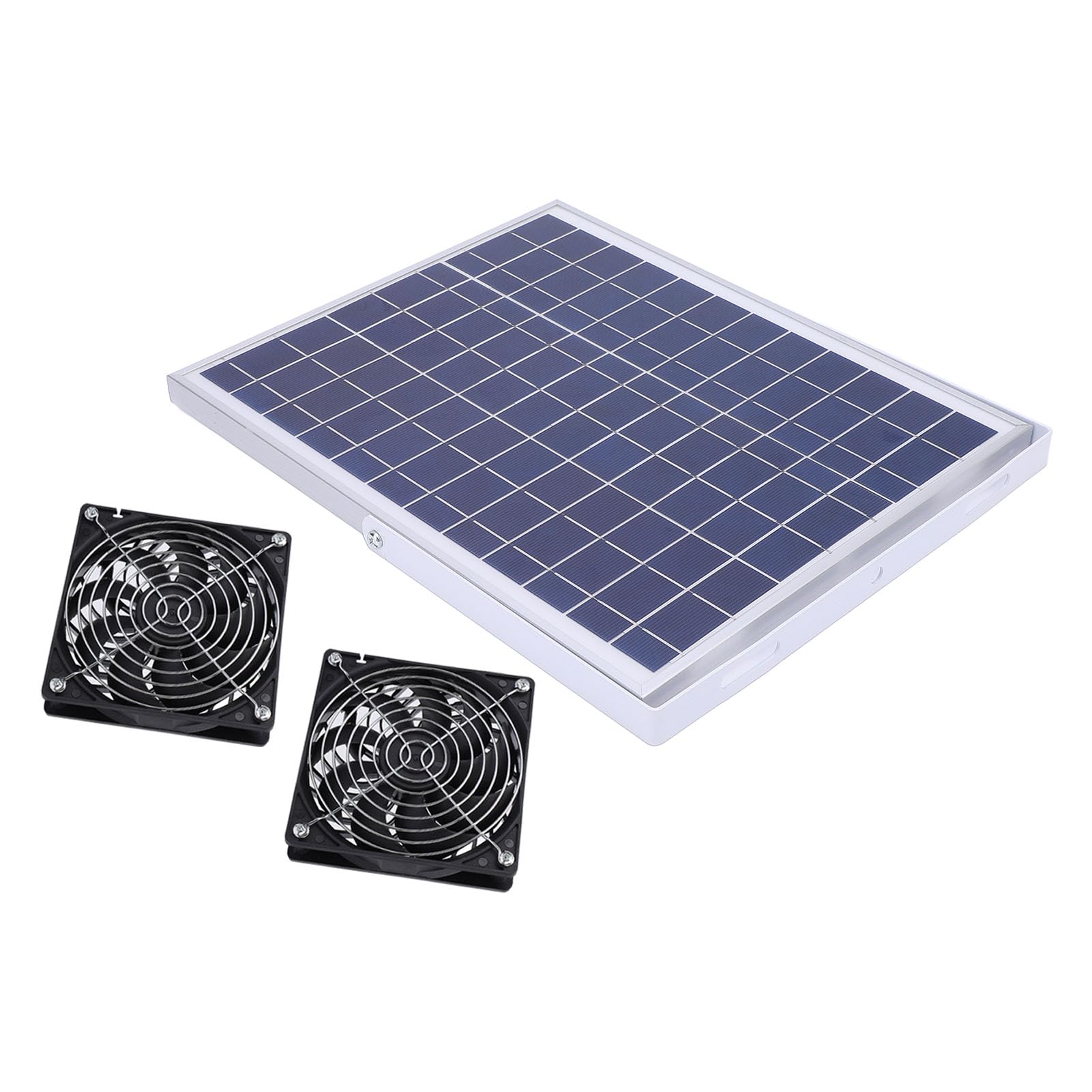 Kit Ventola Solare Doppia per Raffreddamento Serra e Ventilazione Pannello Fotovoltaico Esterno