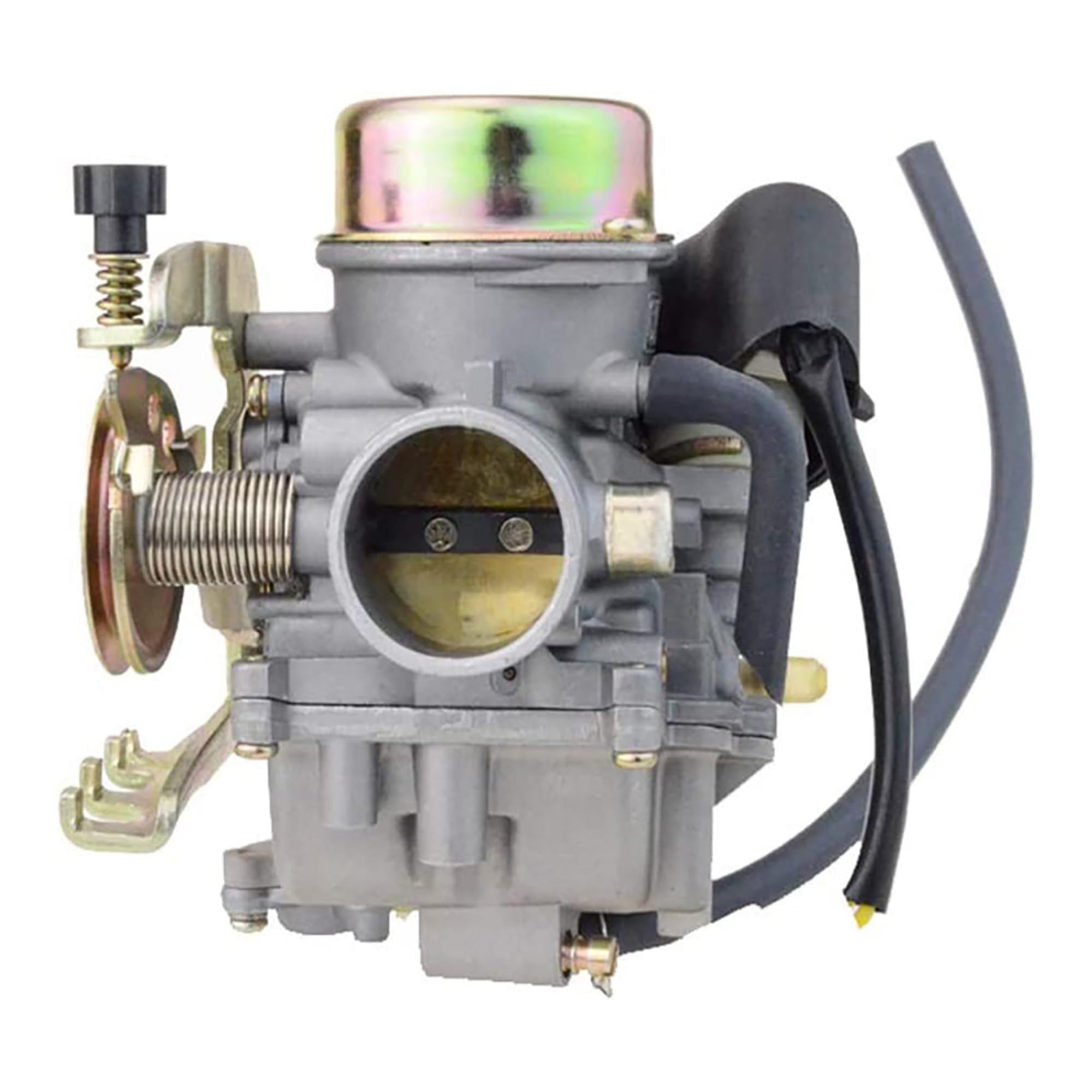 GOOFIT Carburador Moto 30mm PD30J con Electrónico de Acelerador reemplazo para Linhai 260 Motor Ciclomotor y Scooter Pit Bike ATV Quad Plata