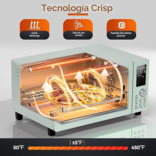 Miniatura 4 de Nuwave Bravo Pro Smart 21QT Tostador Horno Freidora Combo, encimera de horno de convección, 10 funciones todo en 1, con tecnología uniforme y rápida