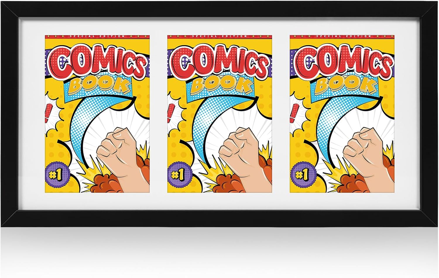 Soaoo Triple Comic Book Frame Uv Protected Comic Book Wall