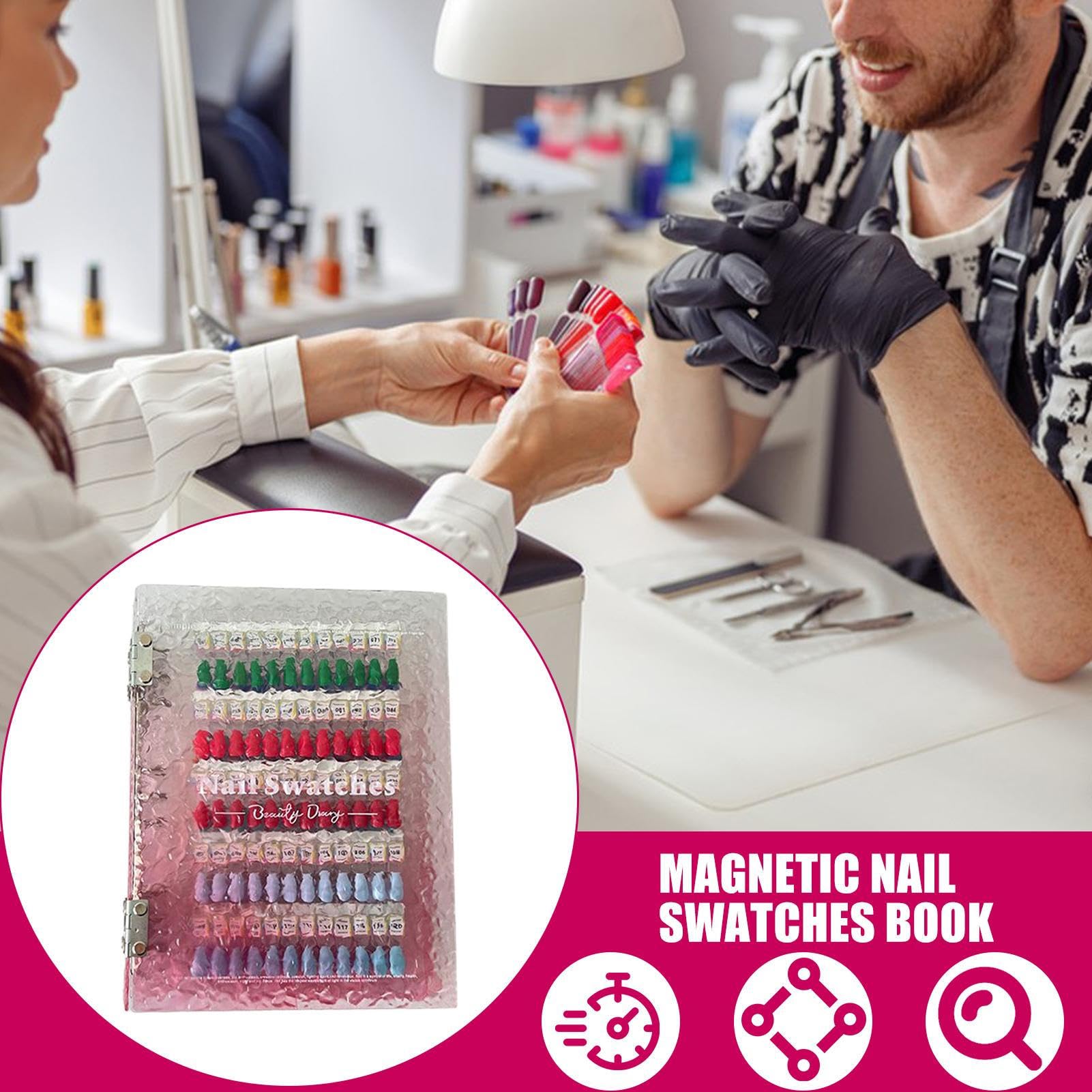 Magnetyczna Książka Na Tipsy Segregator Na Akcesoria Do Manicure Z Półką | Organizer Tablica Prezentacyjna Kolorów Paznokci Album Ekspozycja próbek na półce dla manicurzystek i