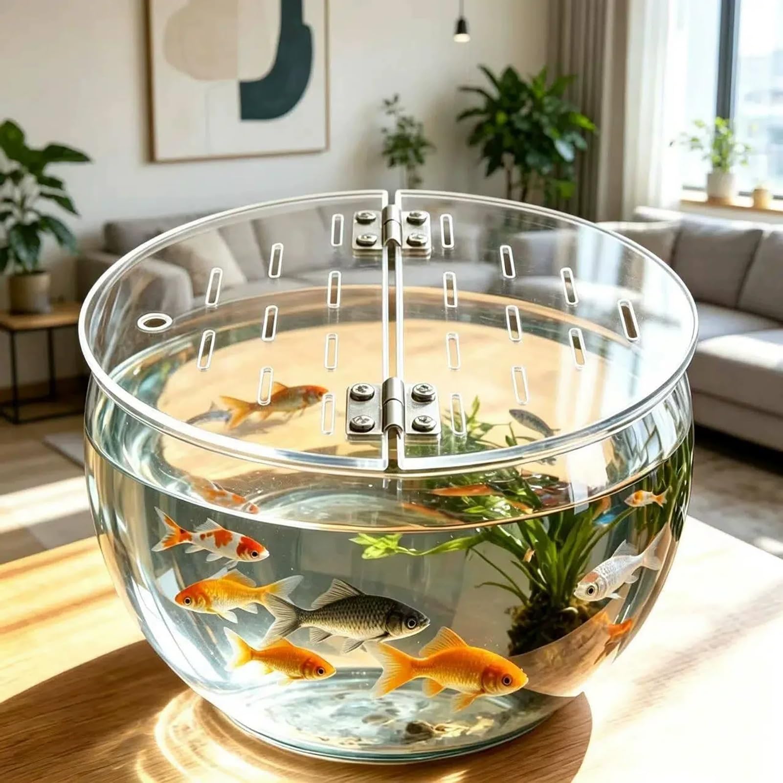 Tapa de Acuario Redonda acrílica con Rejillas de ventilación