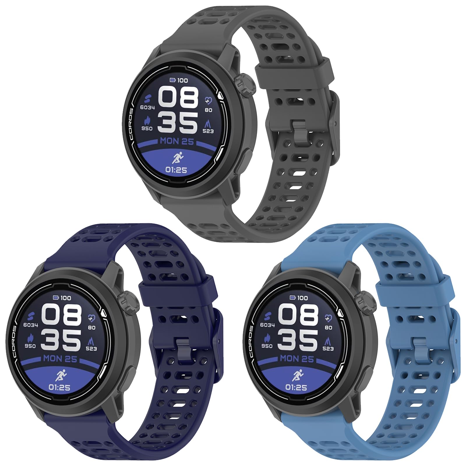 SUGARJAR 20mm Silikon Strap For COROS PACE 2/APEX 2/APEX 42mm For Women and Men