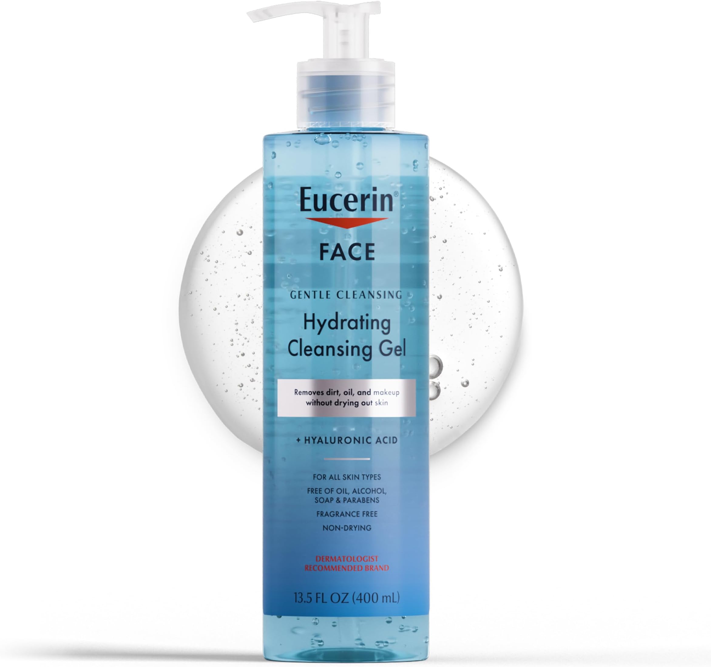 Face Gentle Cleansing Hydrating Cleansing Gel, Daily Face Wash and Makeup Remover with Hyaluronic Acid, 13.5 Fl Oz Bottle