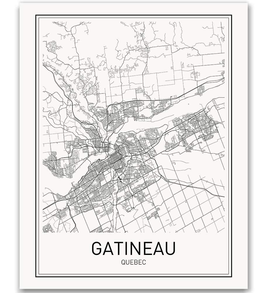 Gatineau Poster, Gatineau Map, Map of Gatineau, City Map Posters