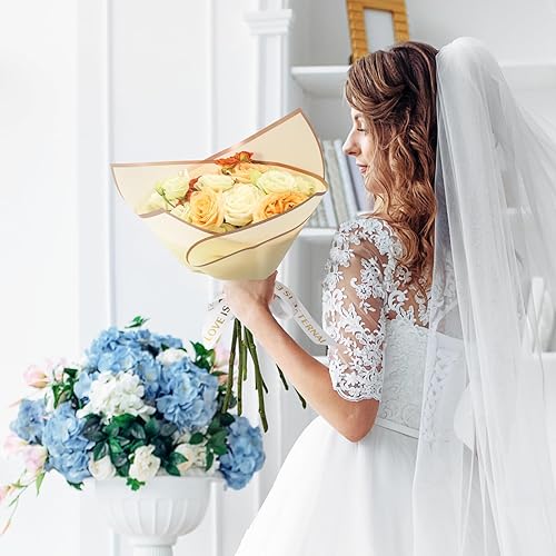 Vista 112 de NESCCI Papel de regalo de flores de 20 hojas, papel de regalo de ramo floral impermeable, suministros de floristería, papel de embalaje para regalo