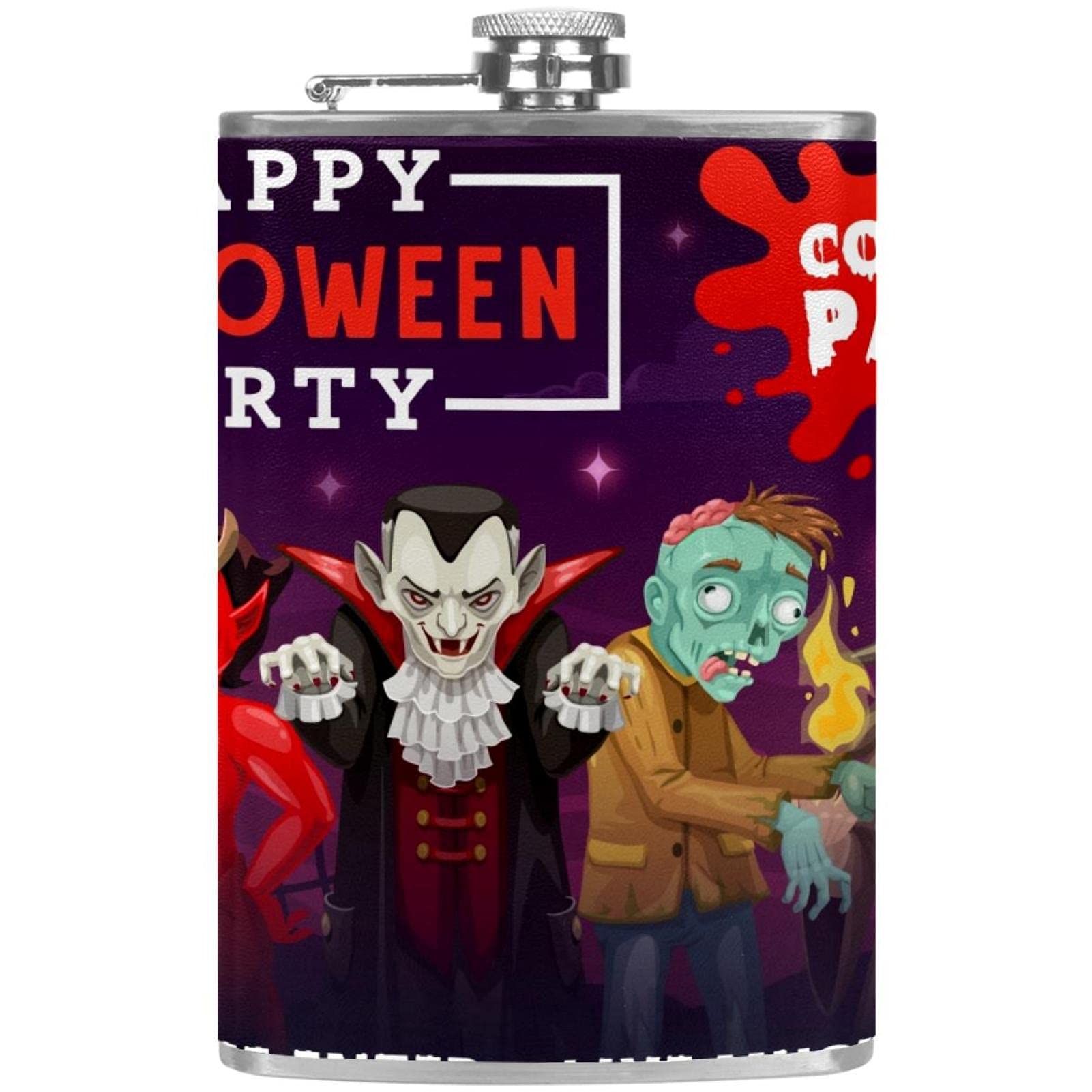 Flasque pour liqueur avec entonnoir pour fête d'Halloween et camping