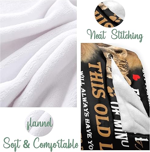 Miniatura 4 de Manta de franela personalizada con texto en inglés To My Son from Dad, suave manta de león para cama, sofá, manta de felpa personalizada, regalo