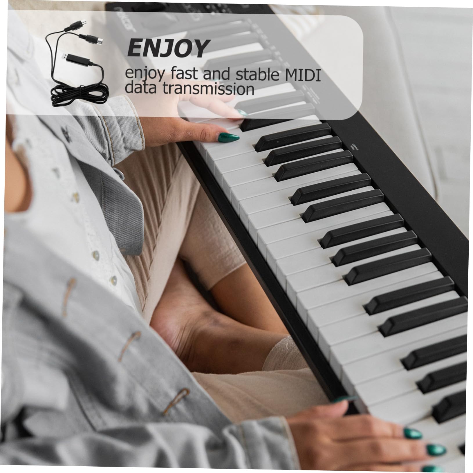 ibasenice 2piezas Cable Adaptador Midi Usb De Metros Para Piano Electrónico y Teclado Conexión Rápida Pc y Laptop Compatible y Sin Instalación Adicional Transmisión De Datos Midi