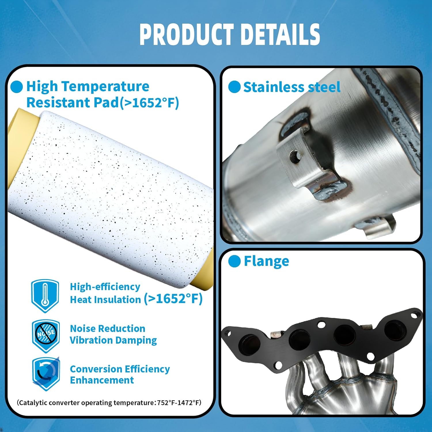 Catalytic Converter Compatible with Ford Focus 2012 2013 2014 2015 2016 2017 2018 2.0L L4 Catalytic Convertor Automotive Replacement 674137 (EPA Compliant)