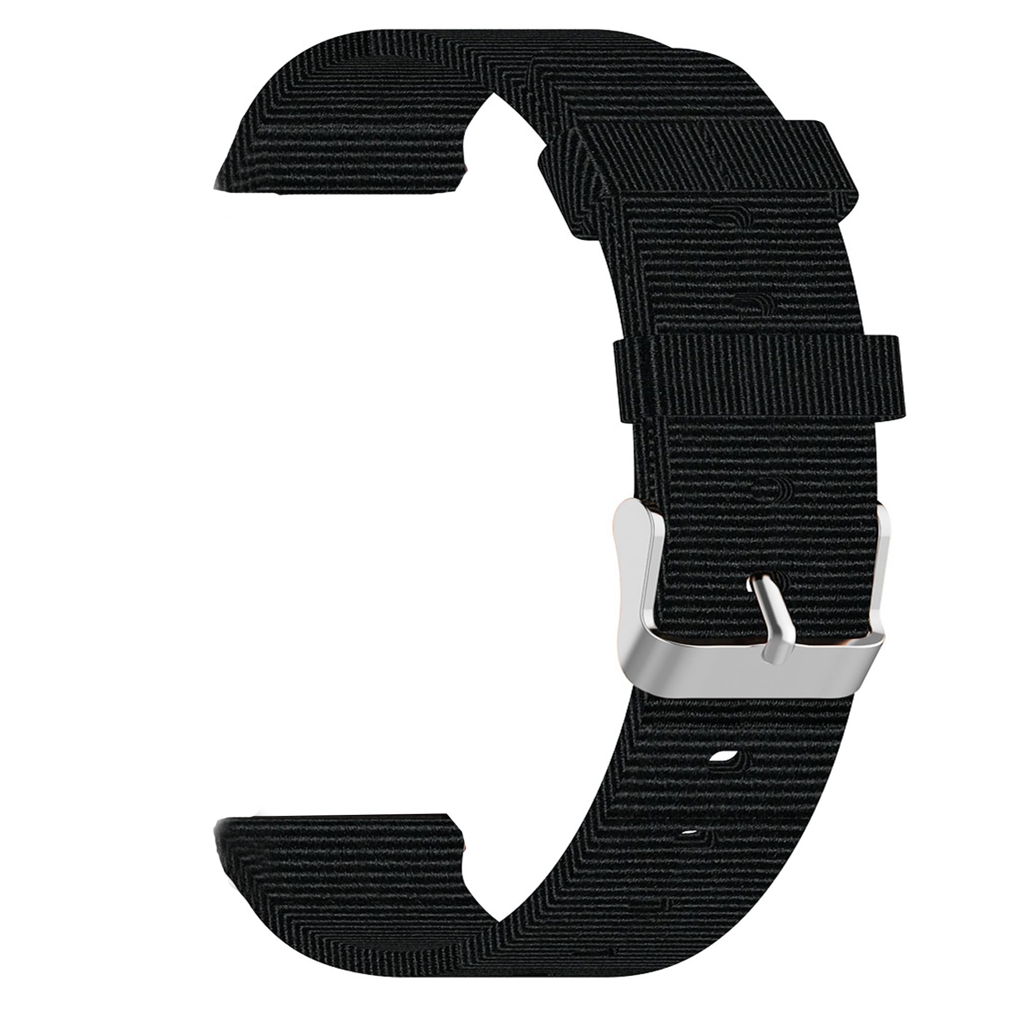 Lamshaw 18mm, 19mm, 20mm, 22mm Smartwatch Watchband, Quick Release Breathable Nylon Woven Fabric Replacement Accessory Strap Wristband (22mm, Black)