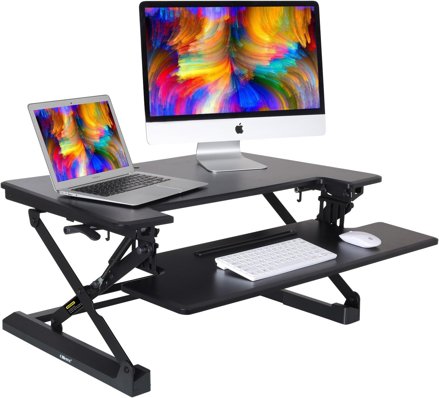 Ollieroo Height Adjustable Standing Desk Converter Sit to Stand up Desk Riser 35" Black Computer