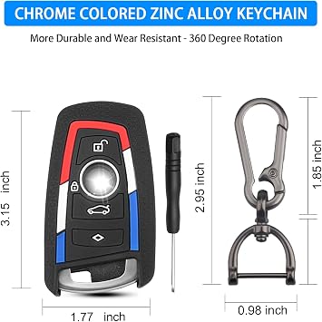 QBUC for BMW Key Fob Cover, Silicone Key Shell Case