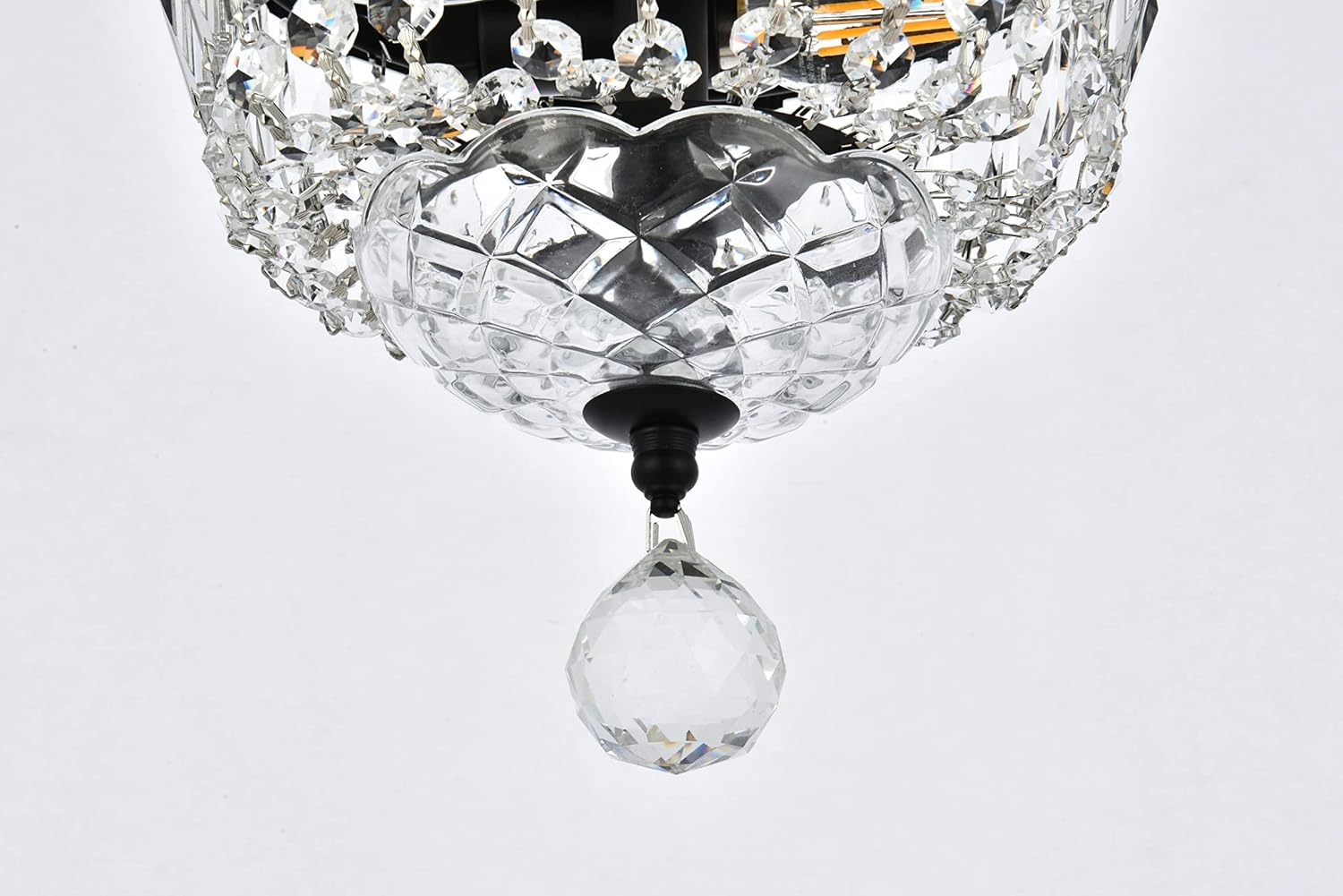 Elegant Lighting Tranquil Clear Royal Cut Crystal 2 Light Flush Mount in Chrome Finish - 8"W x 7"H