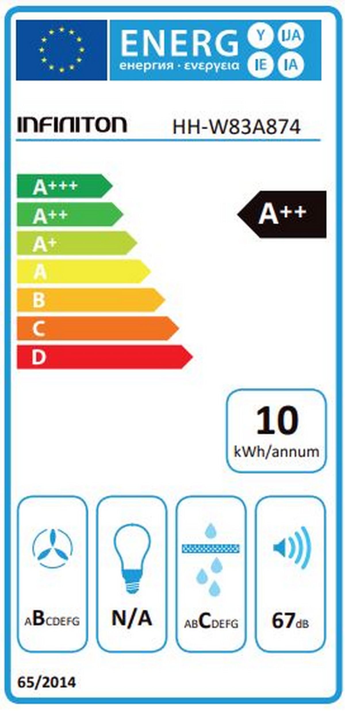 INFINITON Placa de Inducción con Extractor HH-W83A874, 8 Zonas de Inducción, 8 Niveles de Potencia, Boost, 659 m3/hora, 67 dB, Crystal Black