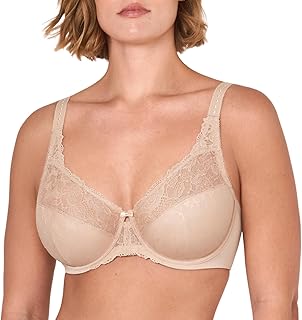 DELIMIRA Women's Minimiser Bra without Inserts with Lace with Underwire