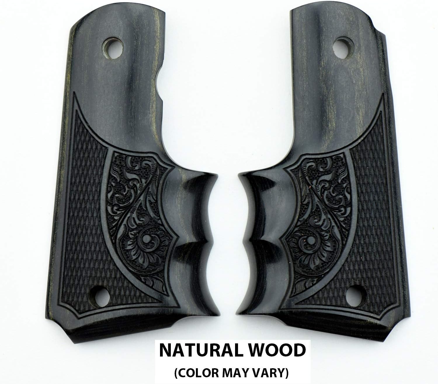 Altamont 1911 Grips - Fingergroove - Full Size 1911 Real Wood Gun Grips w. Ambi Safety fits Most Commander, Standard & Government 1911 Models - Made in USA