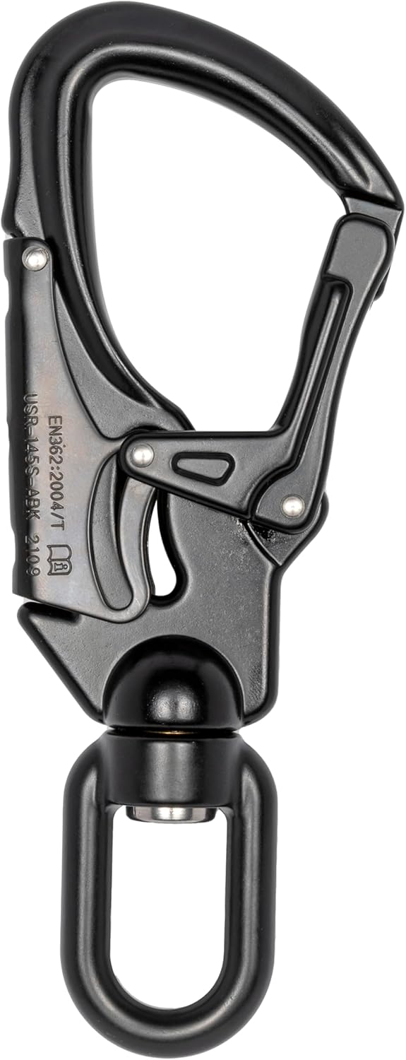 Forged Aluminum Carabiner Snaphook | Perfect for Rock Climbing, Arborists, Fire Fighters, Rescue Ops