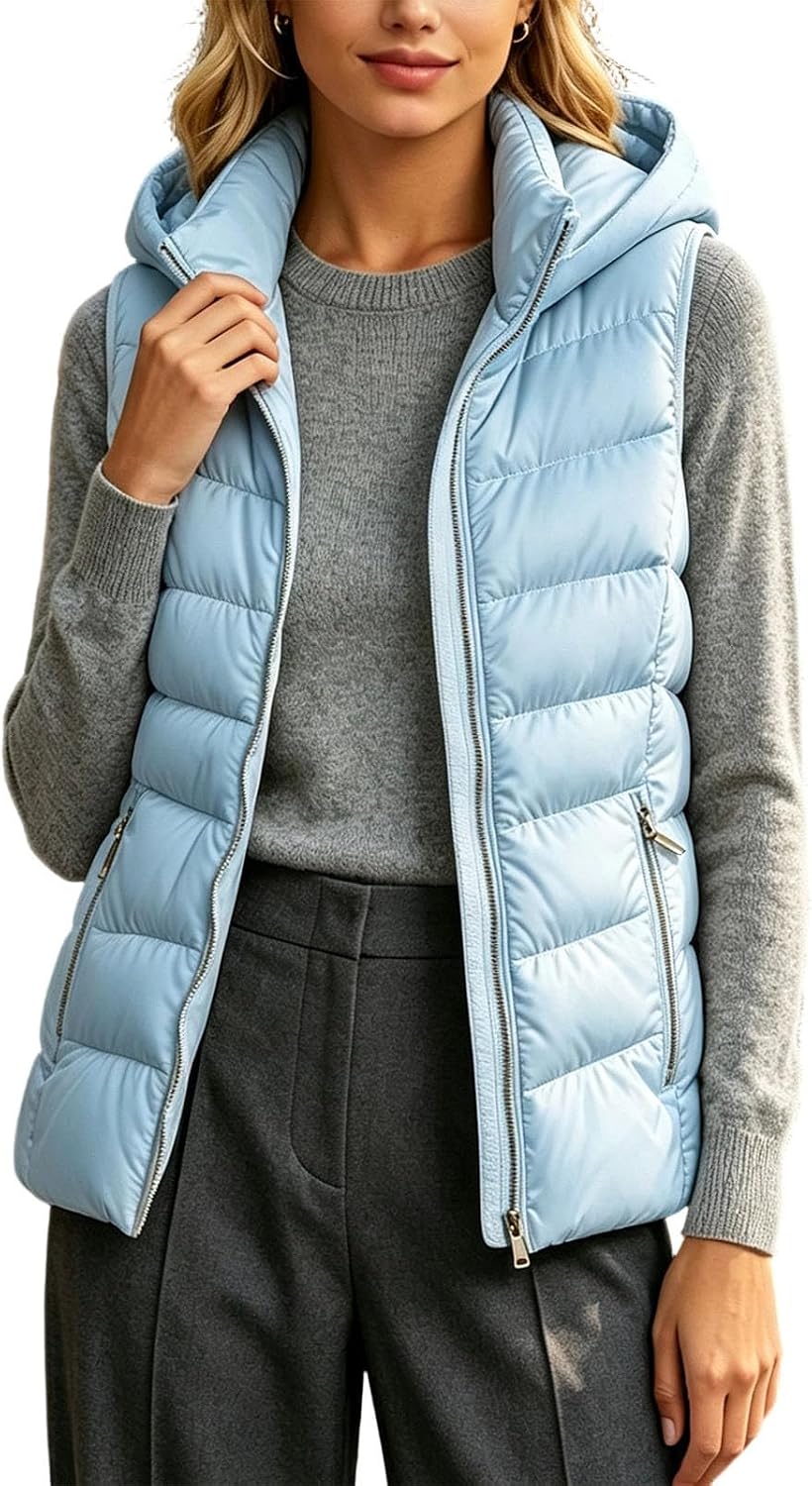 Women's Lightweight Puffer Vest Quilted Sleeveless Padded Outerwear