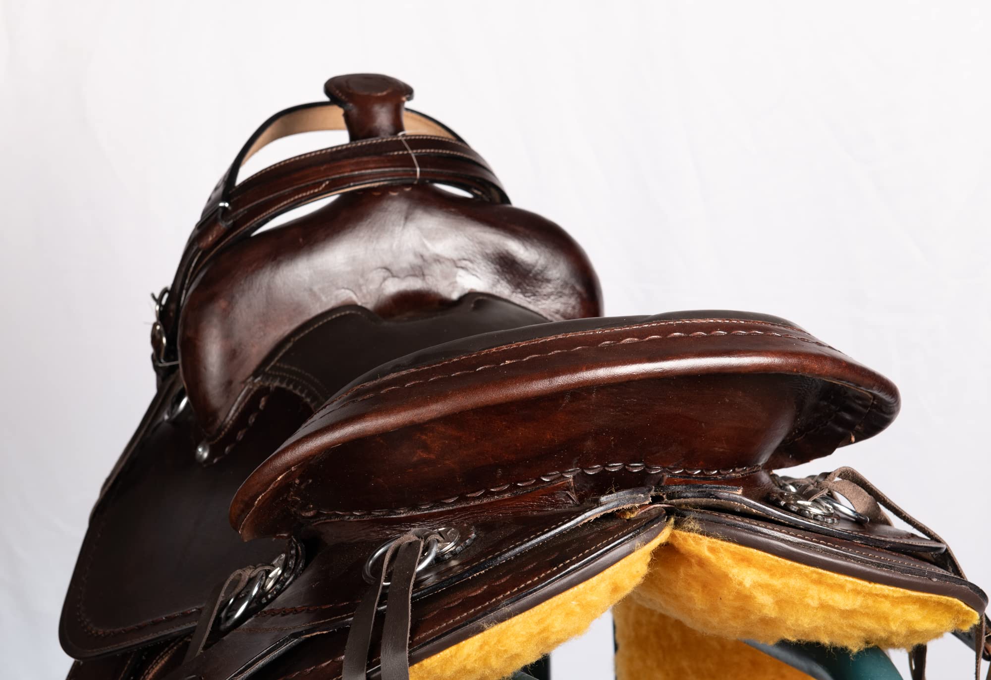 Hulara Sella Western Tooled Vera Pelle Cavallo Sella Intagliato Comodi Sedili Dimensioni 14 Pollici a 18 Pollici Western Selle per Cavalli Barrel Racing Saddle