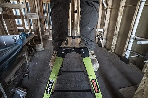 Miniatura 17 de Little Giant Ladders, Sure Step, taburete de doble cara, 3 escalones, fibra de vidrio, (11953), tipo 1AA, clasificación de peso de 375 libras, verde