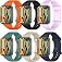 BDIG Pack of 6 Silicone Sports Wristbands Compatible with Xiaomi Smart Band 10 Pro/9 Pro/8 Pro Women Men Soft Replacement Wristbands