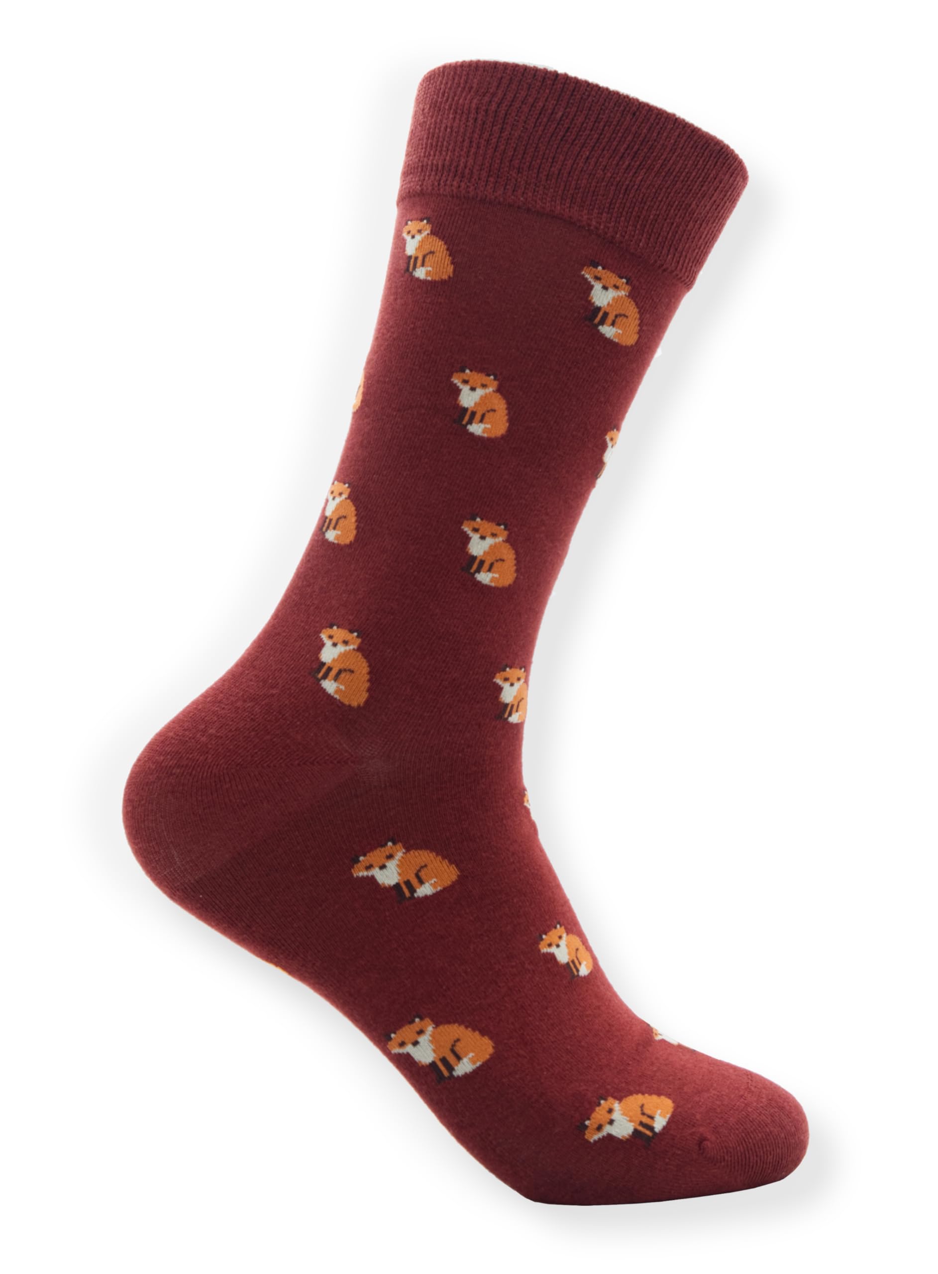 Tartan Studio Red Fox Socks – Combed cotton novelty socks for men and women | UK6-9