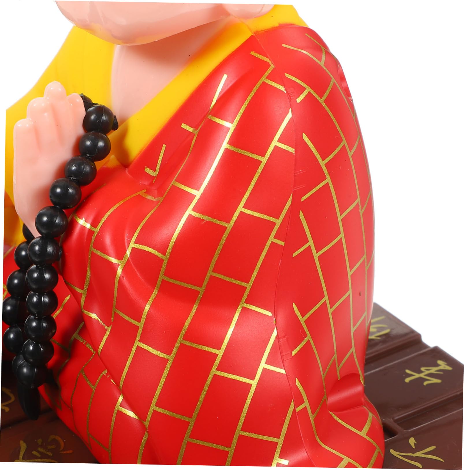 OUNONA Solar Powered Shaking Head Buddha Monk Ornament Car Dashboard Decoration for Vibes Desktop Decor with Natural Lines and Clear Texture for Home or Office