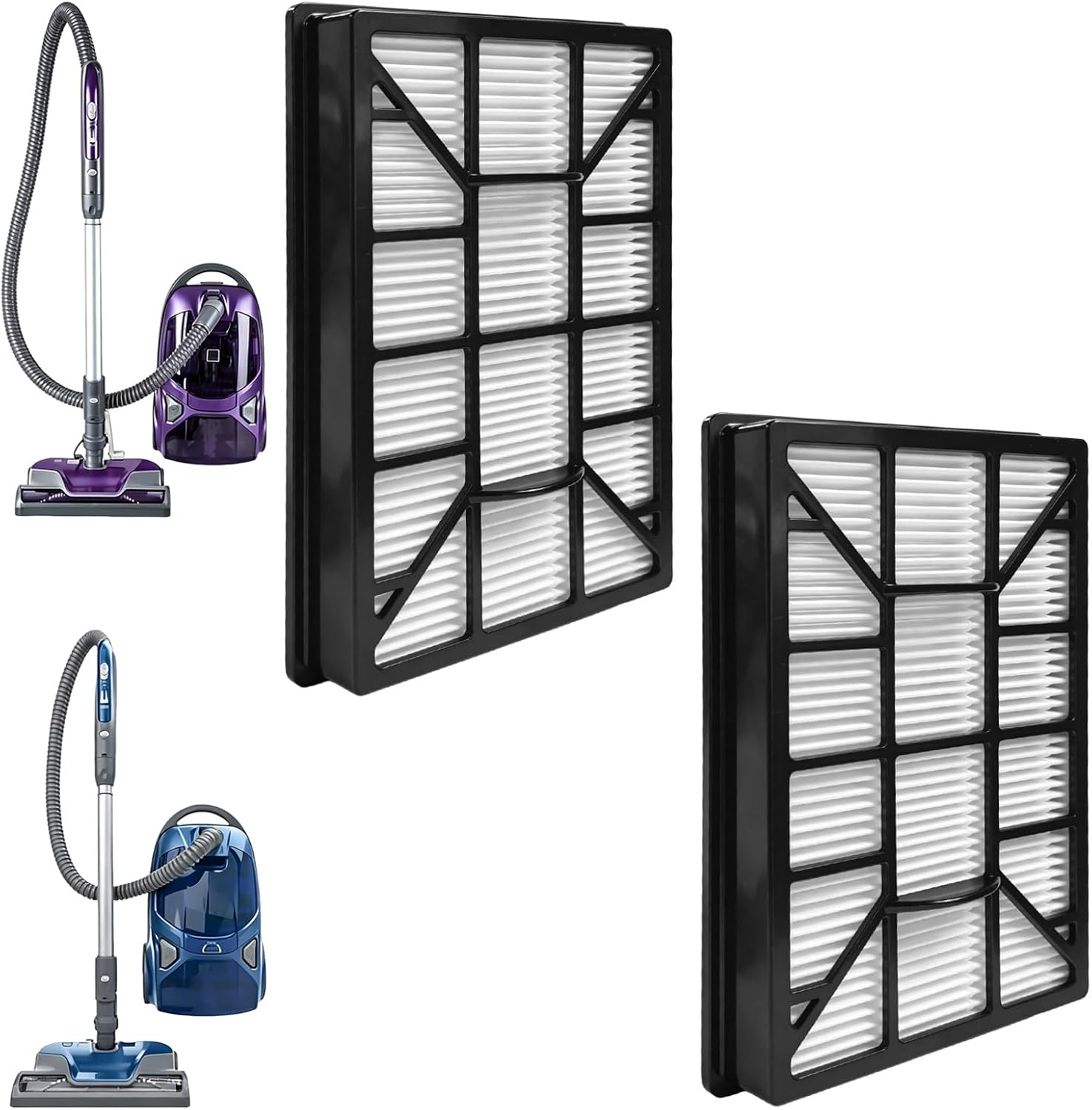 2 Pack EF-12 HEPA Filters Compatible with Kenmore 62731 52731 Canister Vacuum 81615, 81614, BC4026, 52730, Compare to Part# 591021101