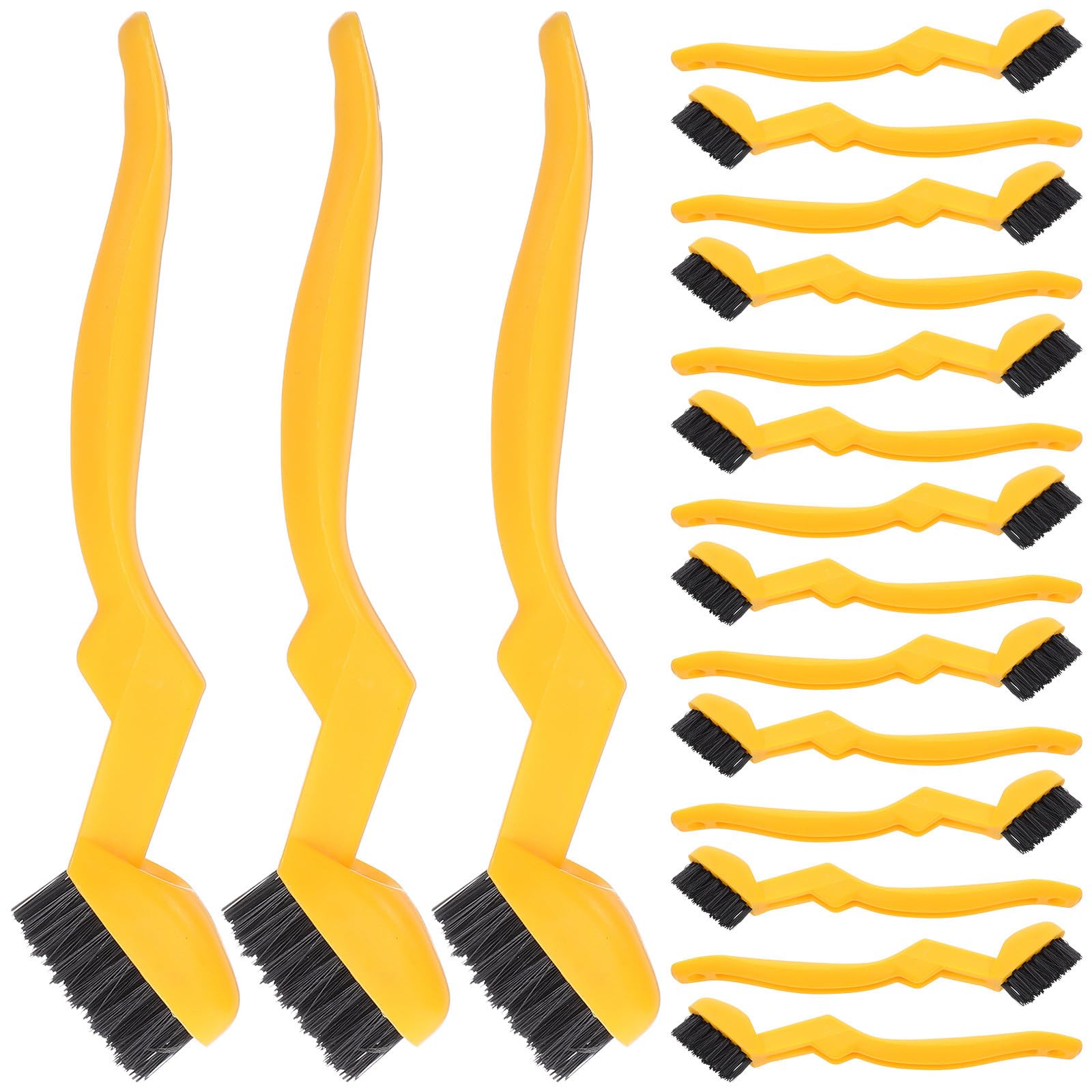 Cepillo de Fregar Estrecho de Cocina, 30 Piezas, plástico y Nailon, Mango ergonómico Amarillo, para Mantenimiento de tuberías, Ranuras y Esquinas, Limpieza Profunda