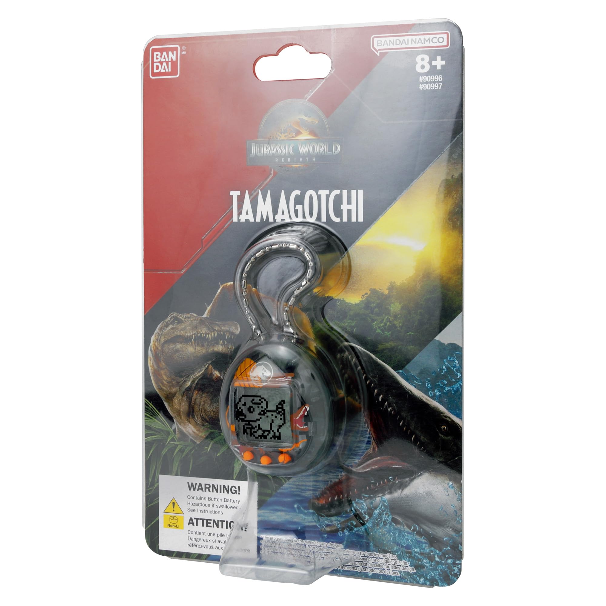 Bandai - Tamagotchi Nano Jurassic Brown - Version Marron Dino Spinosaurus - Tamagotchi Animal Interactif - Petit Format Nano - Dinosaure Animal Virtuel à élever - Jouet Enfant 8 Ans et + - NT90997