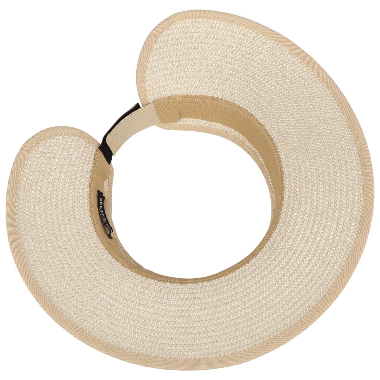 Seeberger Visiere Wide Brim Femme - en Paille pour avec Visiere, Passepoil Printemps-ete Ete