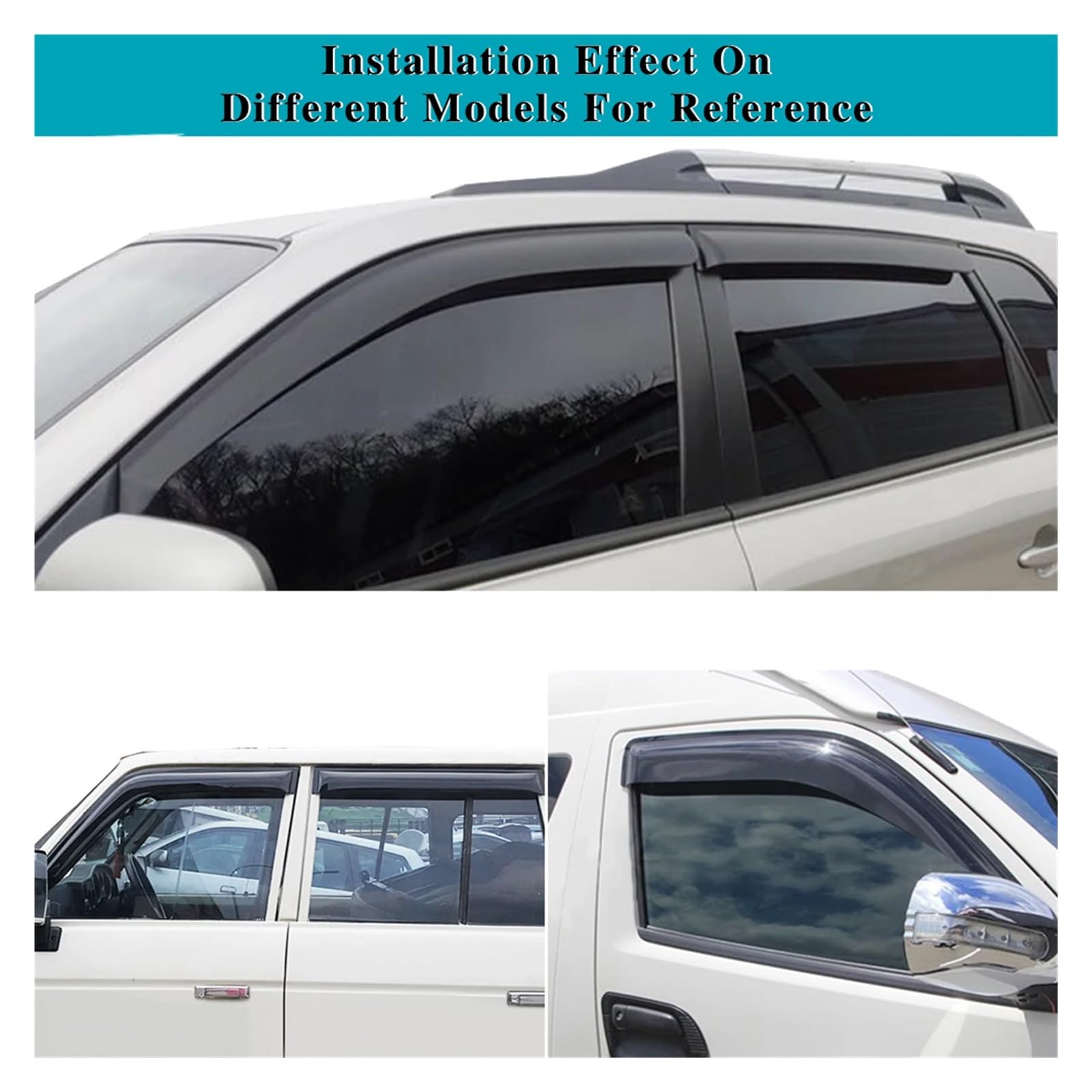 AUTOCLOVER Juego De 4 Piezas De Visera De Ventana Lateral Para Toyota Tacoma 2016 2017 2018 2019 2020 2021 2022 2023 Deflector De Proteccion