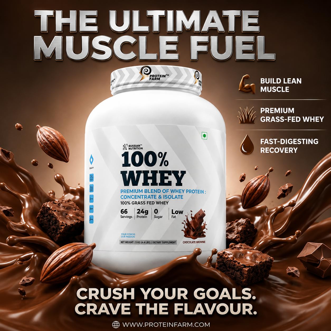 PROTEINFARM 100% WHEY PROTEIN 2KGS chocolate | Blend of Whey Concentrate, Whey Isolate) — Amazon image 7