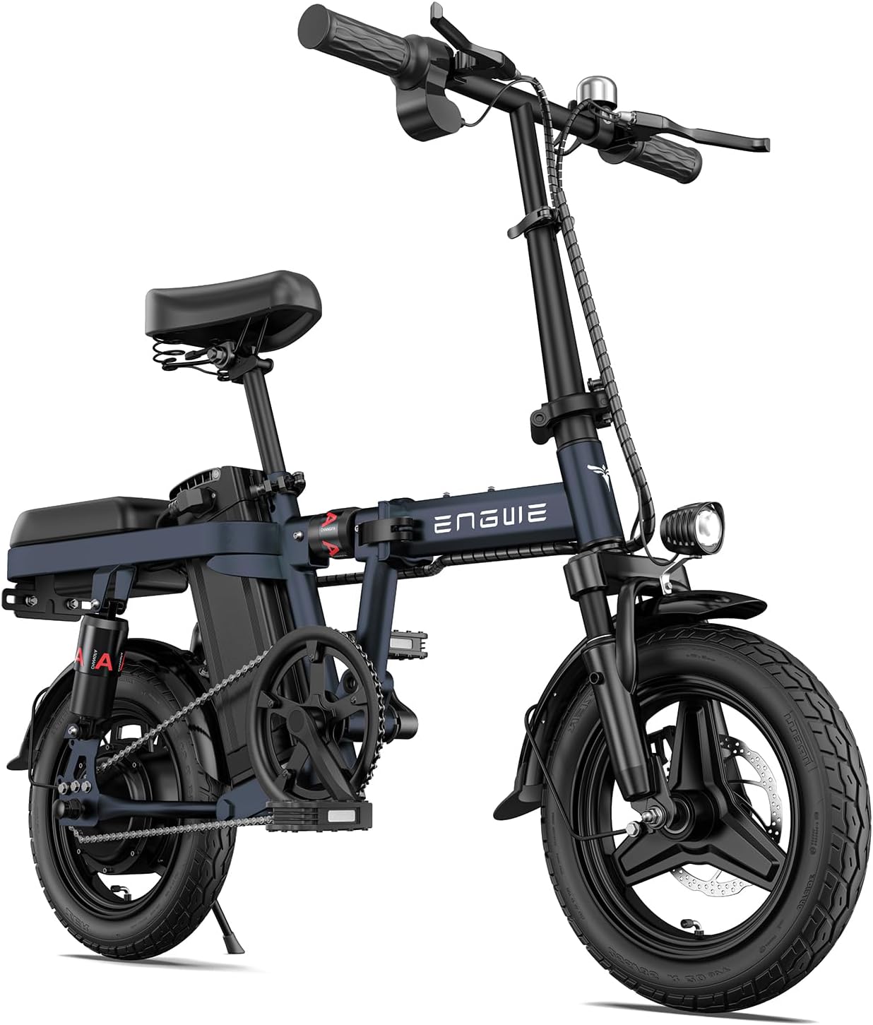 ENGWE T14 Mini Electric Bike for Adults Teens, 14" City Commuter Folding Ebike, 600W Motor 48V 10AH Battery Range 37Mile 20MPH Electric Bicycles Shock Absorptions Ebikes