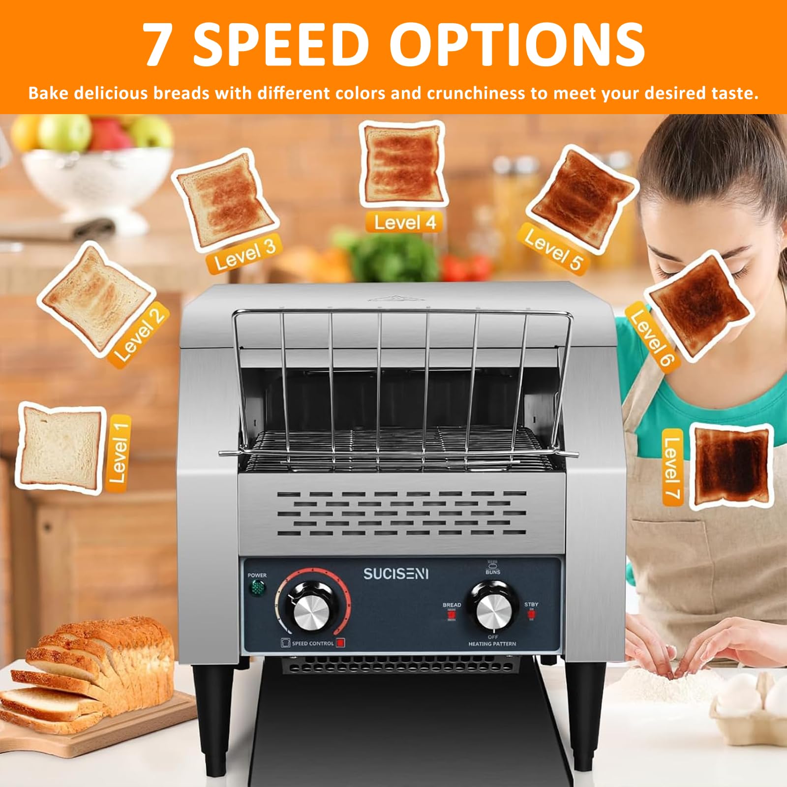 MáQuina Tostadora, Alta Resistencia, 1300/2200/2800 W De Potencia, 150/300/450 Rebanadas por Hora, Ideal para Restaurantes, PanaderíAs Y Buffets TT-450-220v
