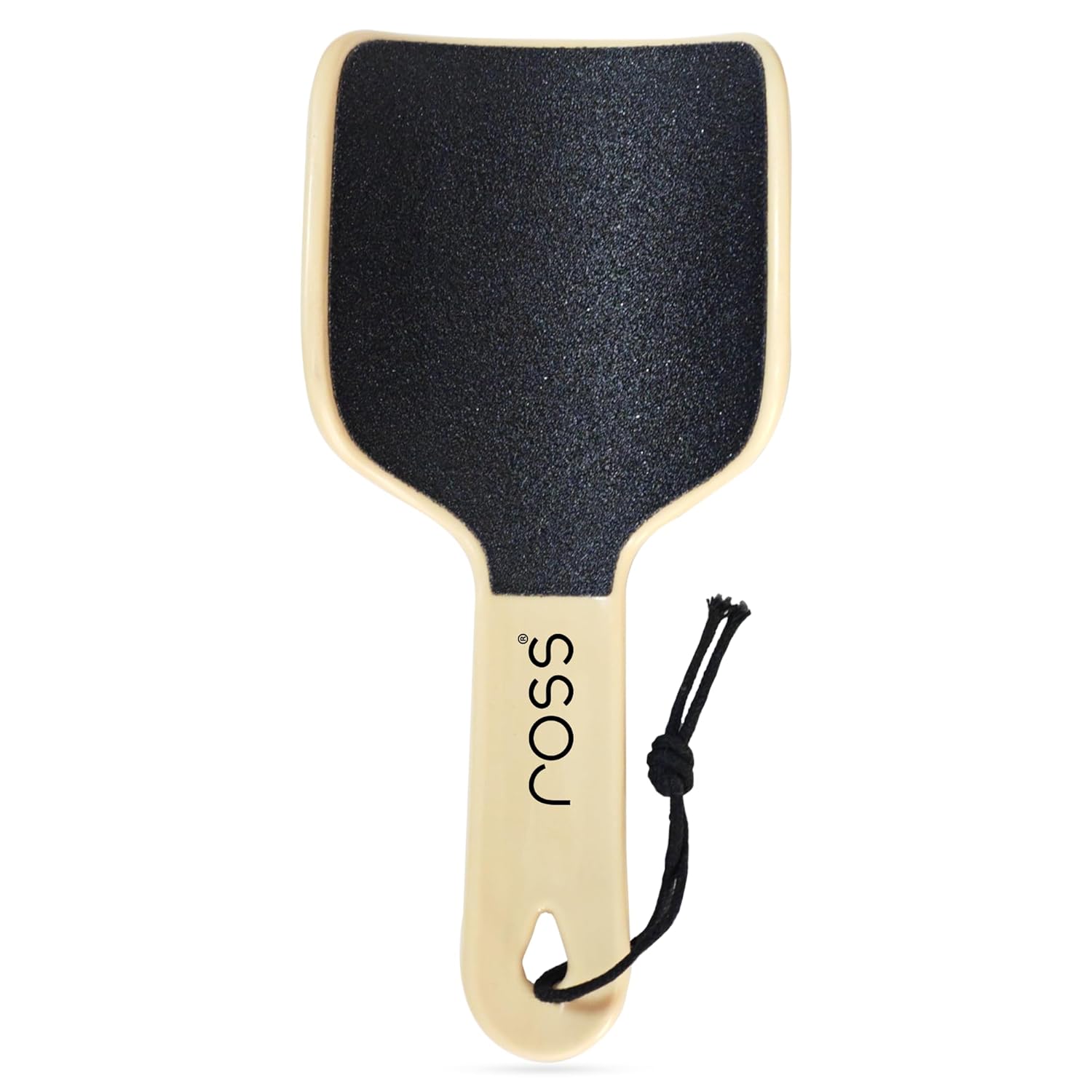 Ross Curved Foot File Scrubber – Wide Surface Callus Remover for Cracked Heels & Dead Skin | Pedicure Tool with Anti-Slip Handle & Hanging Loop | Professional Foot Care for Smooth Feet (Beige)