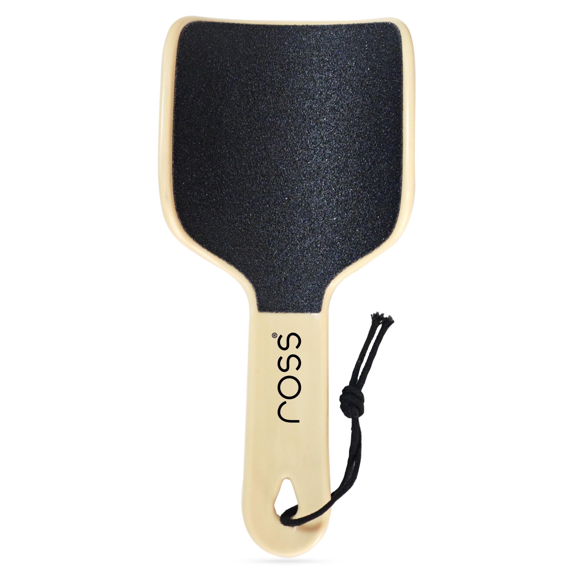 Ross Curved Foot File Scrubber – Wide Surface Callus Remover for Cracked Heels & Dead Skin | Pedicure Tool with Anti-Slip Handle & Hanging Loop | Professional Foot Care for Smooth Feet (Beige)